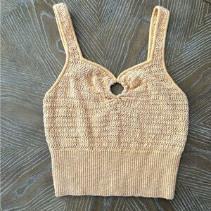 Abercrombie & Fitch Sweater Crop Top in Light Orange